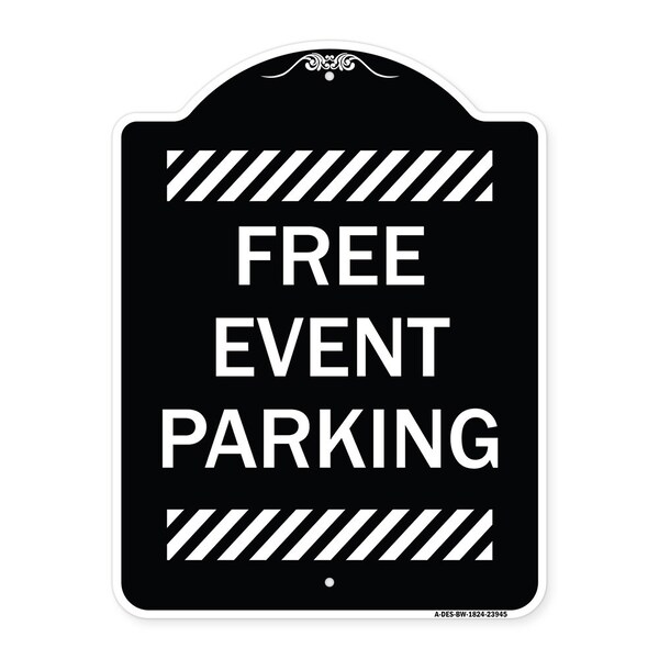 Signmission Free Event Parking Heavy-Gauge Aluminum Architectural Sign, 24" x 18", BW-1824-23945 A-DES-BW-1824-23945 - main